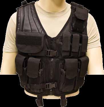 #610T Our Tactical Assault Vest features a mesh platform with assorted pockets and mag pouches.