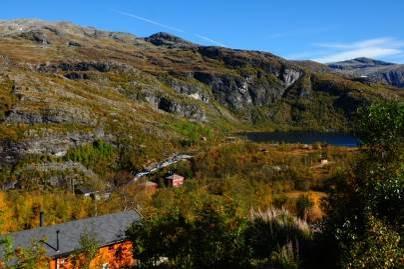 You might combine the Flåm Railway and a walk in the Flåm Valley. Take the train to Myrdal or Vatnahalsen station and walk the 20 km back to Flåm. It takes approximately 5 hours with easy walk.