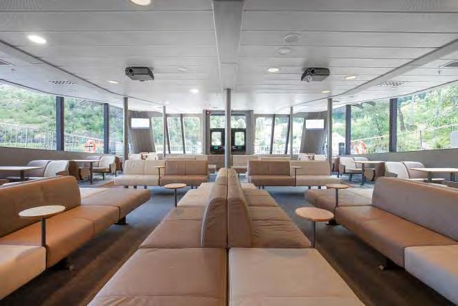 Passengers are encouraged to go out on the top deck and enjoy a very different experience compared