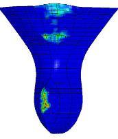 mesh configurations of full-scale collision simulation using FSI analysis