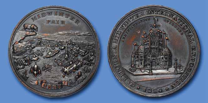 SH 7-13: Exposition View / Administration Building Noble SCD SH 7-13 BP SH 7-13: Noble combined the obverse dies from their Aluminum medals to create a bronzeplated medal struck on a white metal base.