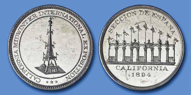 California Midwinter International Exposition SH 7-30: Spanish Exhibit SCD SH 7-29 AL SH 7-30: A detailed representation of the Electric Tower coupled with a reverse image of what is