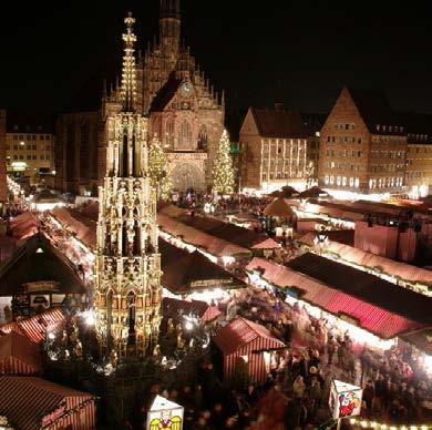 Nutcrackers and Notables Tour 3 After that just walk downhill to Nuremberg's sprawling Christkindlesmarkt. The oldest and most famous Christmas market in Germany (400 years) will delight you.