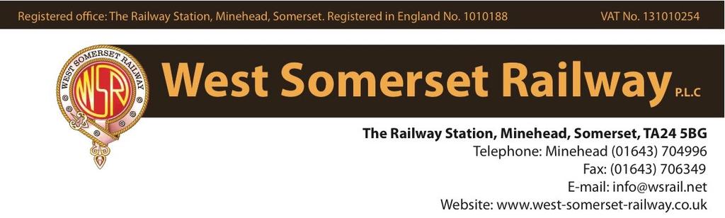 Agreement Between the West Somerset Railway PLC and the West Somerset Steam Railway Trust Ltd This Agreement between the West Somerset Steam Railway Trust Ltd ( the Trust ) (company no.