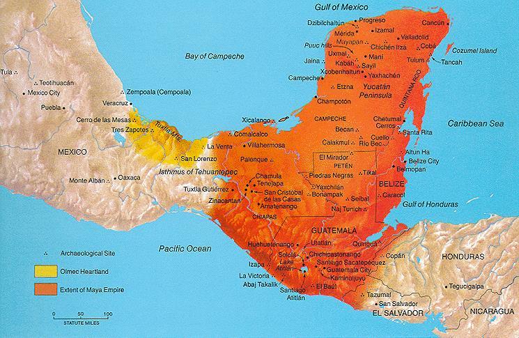 Maya - Location southern Mexico into