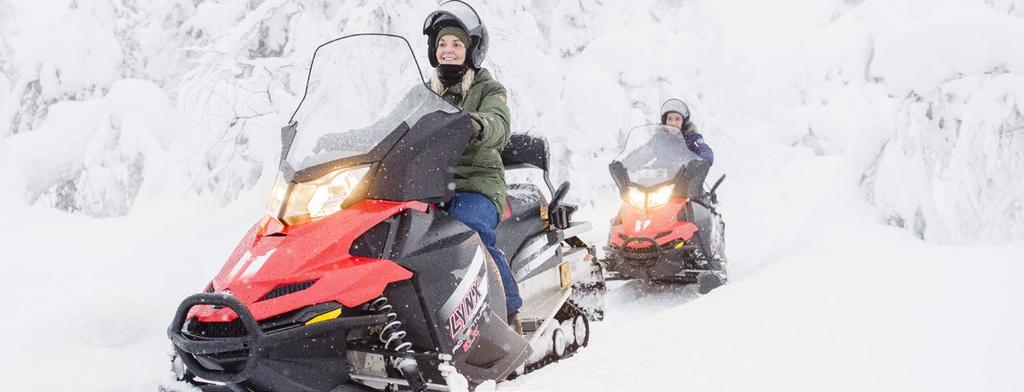 Guidance on how to drive snowmobiles Driving through nature and fells near Saariselkä area Chance of taking photos during breaks Departures: Everyday 10:00-13:00 Price: 140 / person (2