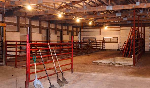 It has a sale ring, 12 pipe stalls, a wash bay, and a tack room.