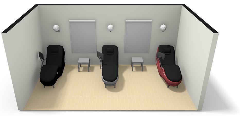 or larger HydroMassage room with two Lounges, a 3.
