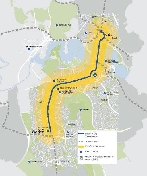 WODEN TO CITY MAP Transport