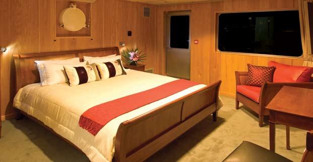 When the ship was designed, the instructions were to provide a luxurious layout, uncrowded and very comfortable areas for a maximum of 22 guests.