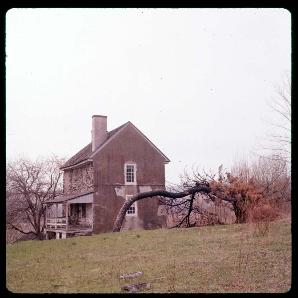 John Chad House, side, with leaning
