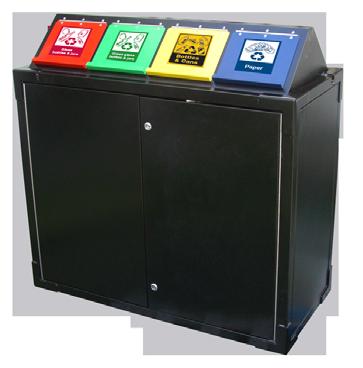 RECYCLING STATION 4 WAY RECYCLING UNIT 4 WAY RECYCLING UNIT + SINK UNIT 6603 HEIGHT: 1090 mm WIDTH: 1360 mm DEPTH: 510