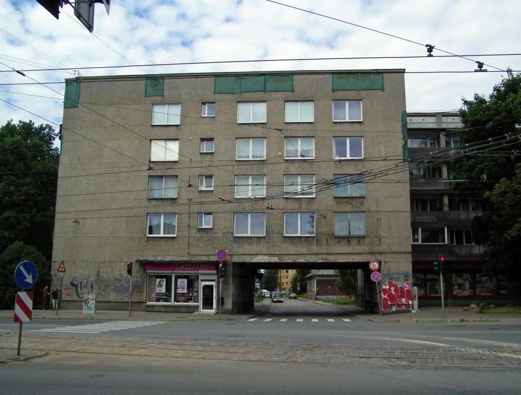 Not to be outdone, this is a representative example of Soviet occupation-era apartment block design.