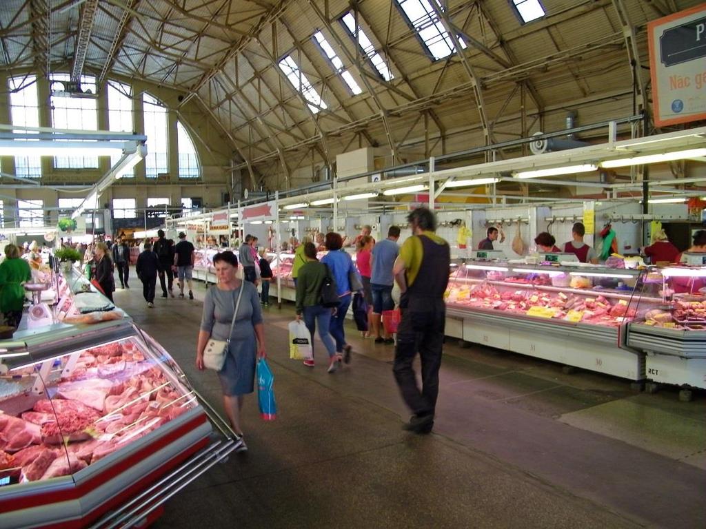 Inside part of the market that focuses on meat products Ethnic