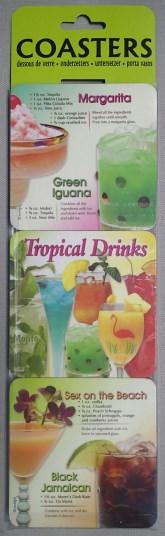 STOCK TROPICAL DRINKS COASTERS Set of six different