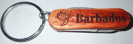 ) SMALL WOODEN KEY RING PEN KNIFE Engraved