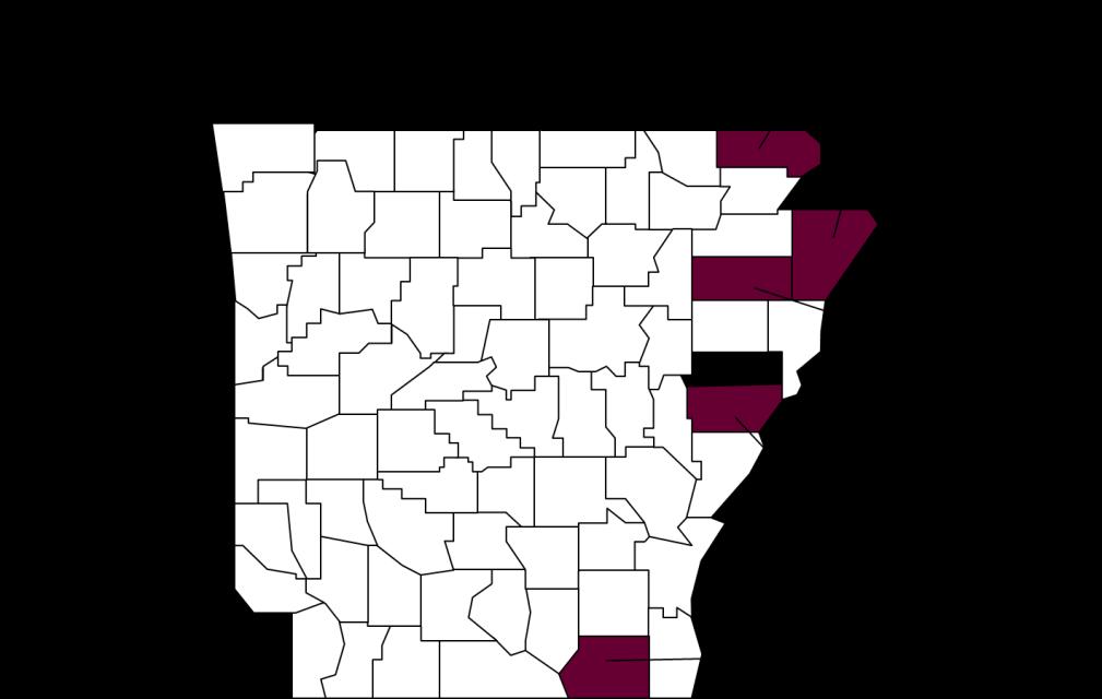 The top five counties for cotton planted acres in Arkansas were Mississippi,