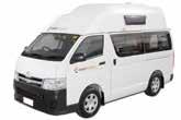 HI-TOP CAMPERVAN Manual transmission Four cylinder petrol engine Air-conditioned driver s cabin One double and one single bed Gas stove Microwave Refrigerator SANDPIPER Automatic transmission Diesel