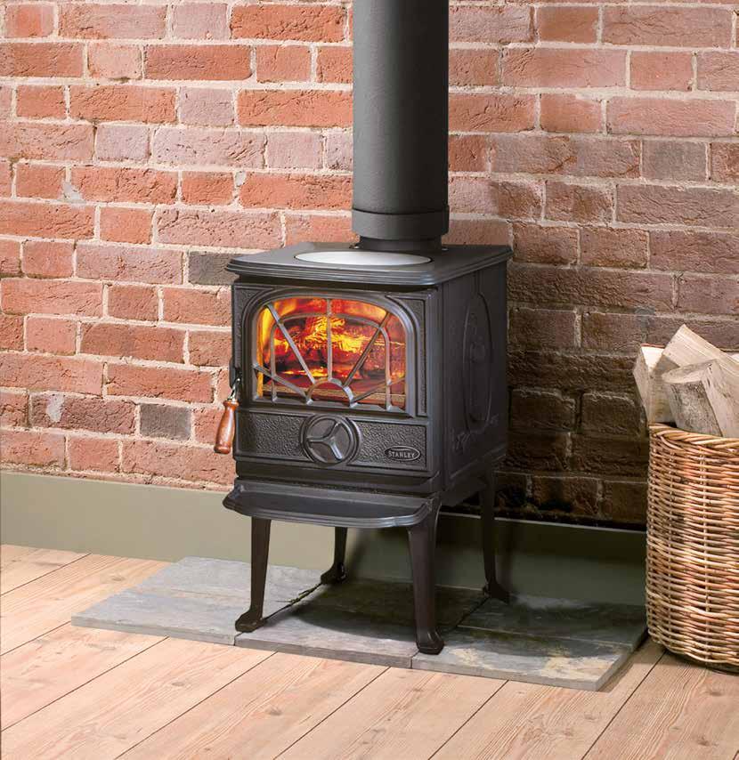 The viewing glass features a beautiful paned effect window with a burner control wheel for optimum heat control and comfort.