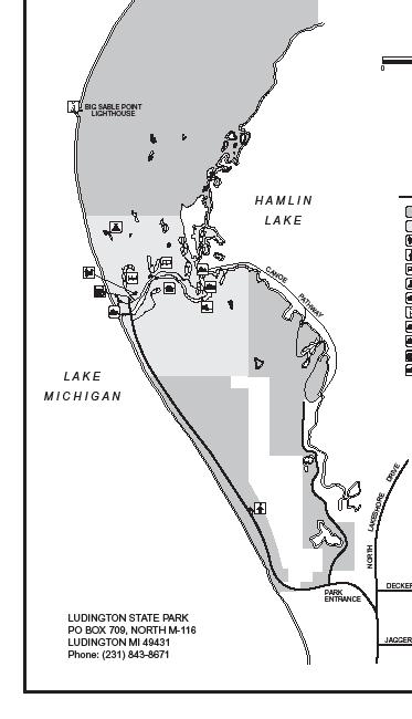 see page 12 for a more detailed map of the Ludington State Park.