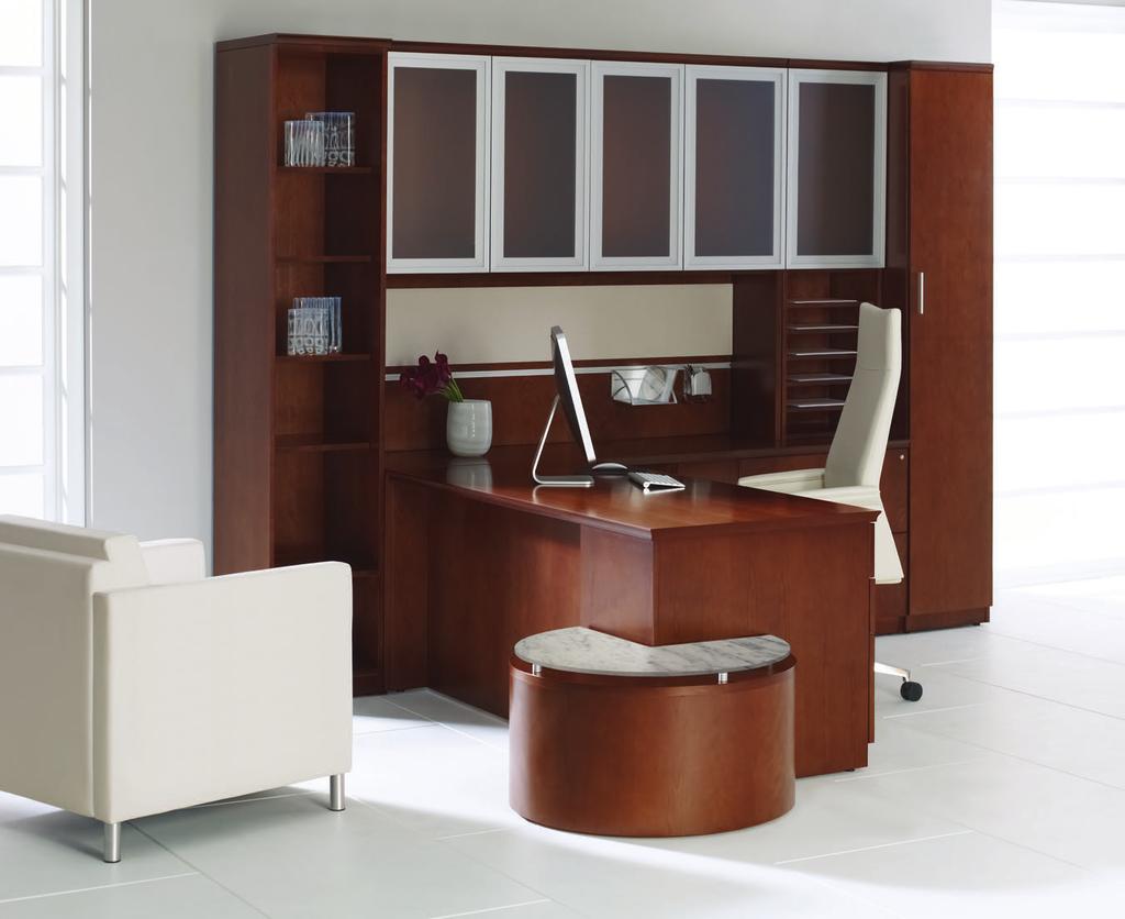 Work Wall stations inspire high performance with clean, vertical lines and abundant storage options.