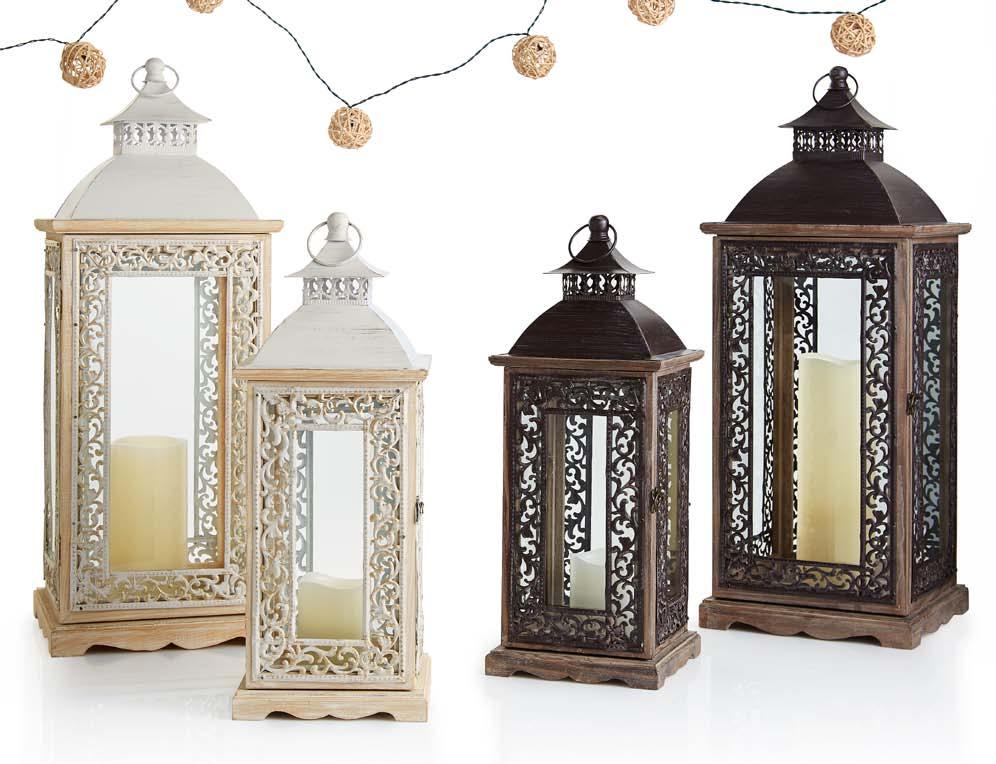 a. e. c. d. a. Rattan Sphere String Lights 78"w x 21/2"d x 2"h 2761113 $ 19 95 Available January 2014 White Scroll Lantern - Large 10¾"w x 10¾"d x 28¼"h 2757219 $ 85 Available January 2014 c.