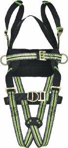 and 1 Dorsal attachment D- Ring for Fall Arrest. Adaptability Adjustable shoulder and thigh straps. Convenience Shoulder and thigh straps differentiated by a dual color scheme.