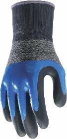HAND PROTECTION HAND PROTECTION 4.1.2.1 MATRIX F GRIP FULLY COATED FOAM NITRILE GLOVE Seamless knitted liner with a foamed nitrile coating. Features: Seamless breathable liner for comfort.