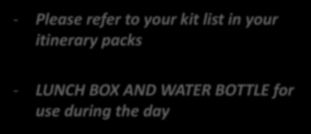 itinerary packs - LUNCH BOX