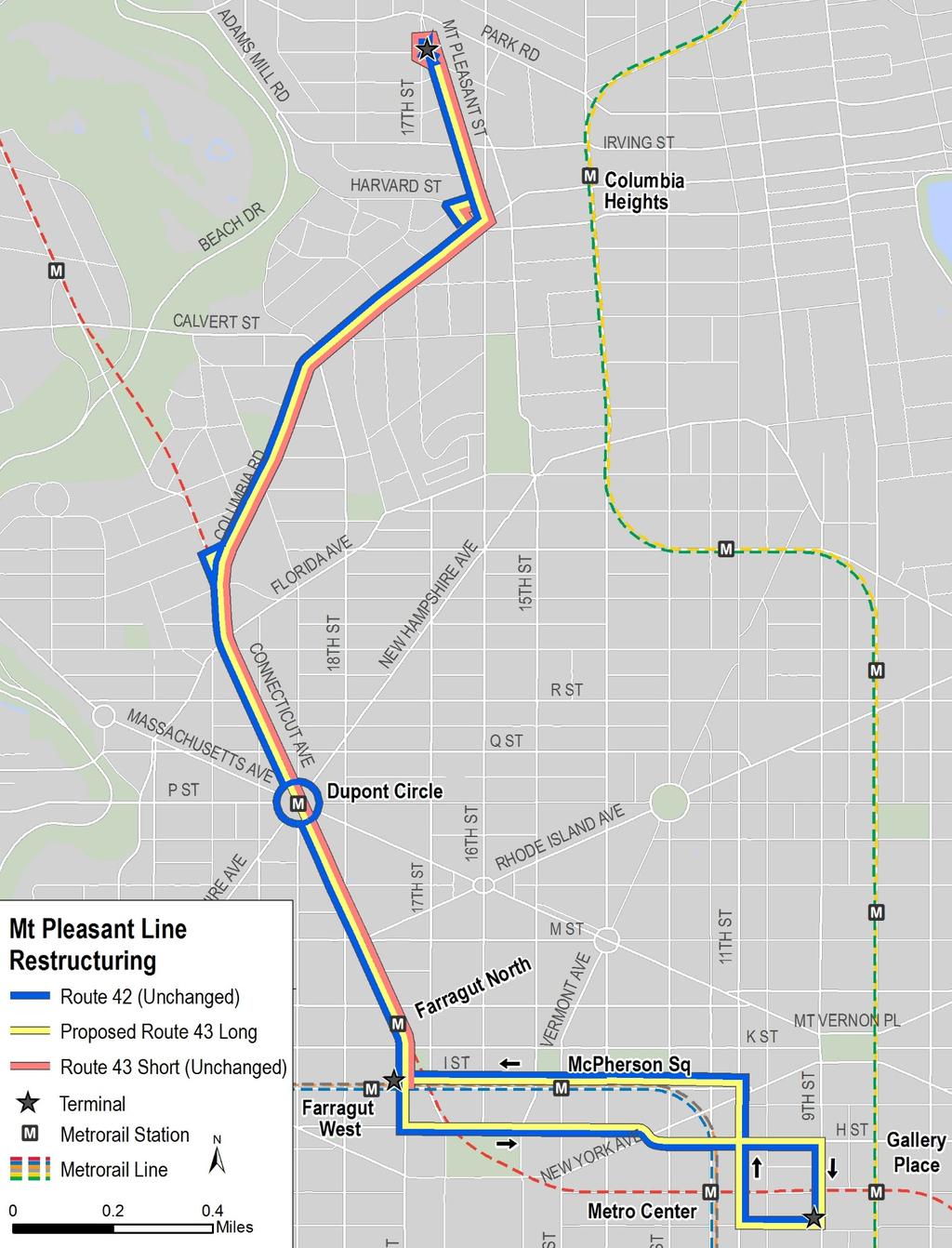 Mount Pleasant Line Proposal Refinement After analyzing results from the April/May Proposal Survey, WMATA devised this proposal package.