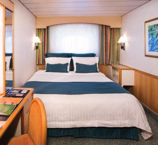 Stateroom with sofa bed Connecting staterooms Indicates accessible staterooms Stateroom has an obstructed view >> Staterrom opens only on the starboard side OCEAN VIEW STATEROOM NOTES: