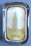 Lot # 83 - Rectangular Glass Paperweight with sepia picture of the "Electric Tower", "Pan-American Exposition Buffalo. N. Y." Back is marked "Pyro Photo Mfg. Co. 525 & 527 Broome St., New York.