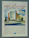 Lot # 284 - Large brochure from Ford, "The Ford Exposition New York World' Fair - 1940", picturing the Ford Pavilion on the front with a write up of Henry Ford's philosophy of progress.