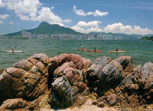 Sai Kung Volcanic Rock Region Sharp Island 1 2 3 Ung Kong Group Ninepin Group High Island 4 Sharp Island is covered by rocks from a volcano that erupted more than 140 million years ago.