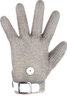 OnGuard Steel Mesh Glove MESH GLOVE Five Finger Wrist Glove with Plastic Strap CE Certification Reversible for left or right hand ID code for tracking service Easy wash and disinfection Full hand