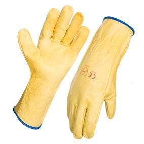 HAND PROTECTION YELLOW RIGGERS GLOVE EXTENDED CUFF CODE: 471120 SIZE: 10 (L) Blue band Yellow leather rigger/ drivers glove with extended cuff.