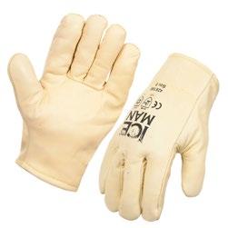 ICEMAN RIGGER FREEZER GLOVE FURLINED CODE: 426100 SIZE: 8, 9, 10 Yellow cowhide furlined rigger. Premium quality. Carton: 50pr Coldstores, cool working areas.