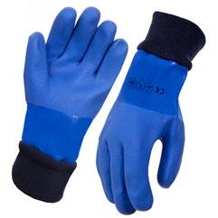 Carton: 50pr EN 388 EN 511 EN 374-1 4121X 121 PVC OIL RESISTANT FREEZER GLOVE CODE: 425066 SIZE: 10 PVC blue oil resistant glove. Knit wrist. Boa lining.