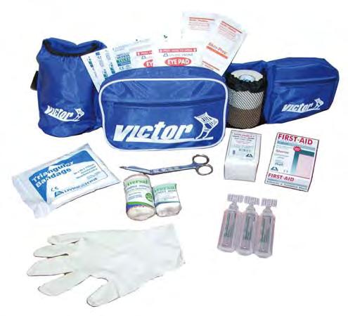 VICTOR SLINGER BAG KIT VICTOR On-Field fi rst aid kit packed in a Victor Sports Care Slinger Bag.