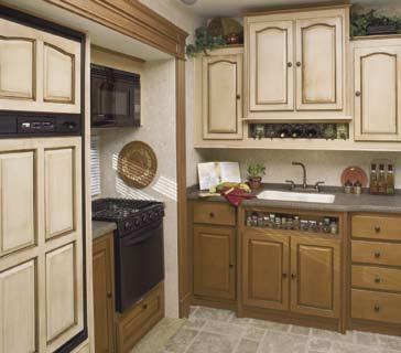 While the matching spice rack, below the galley sink, keeps key ingredients at your fingertips for
