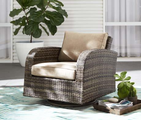 MARCO SWIVEL CHAIR 233-13003/4 35 x 30 x 30 All Weather Wicker Design Weather Resistant. UV Protected Fabric. Featuring an all weather wicker design for lasting appeal with effortless style.