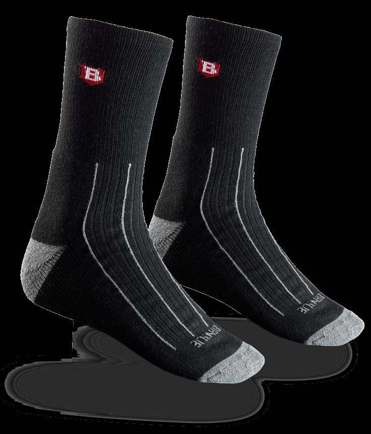The socks are therefore particularly suitable for work, more so than socks made of 100 % cotton, which retain