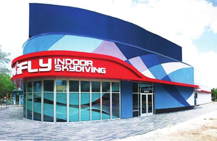 INDOOR SKYDIVING ifly Orlando is a state-of-the-art vertical wind tunnel with five fans on the top that draw the air through the flight chamber at 120 m.p.h. which replicates the skydiving experience without the fear of the jump.