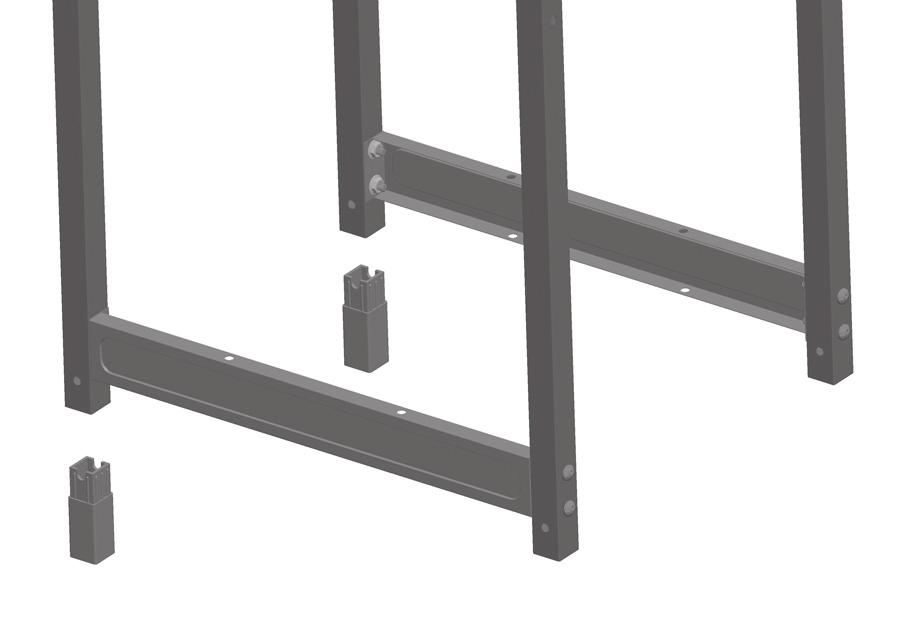 1 Two people required for all assembly steps. a. Front cart assembly: assemble two support braces () to two cart legs () as shown.