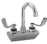 00 4 Wall Mount with 9-1/2 Swivel Arched Tubular Spouts & SANIGUARD Lever Handles Valves