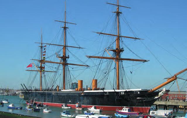 There you can see the 19th century HMS Warrior (below), and the HMS Victory (above), with which Nelson defeated Napoleon s navy at Trafalgar in 1805.