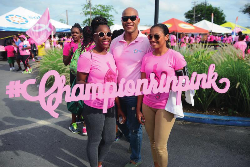 Our team joined the Champions in Pink on the road, decked out in pink T-shirts to show our solidarity and our support for this worthwhile walk.