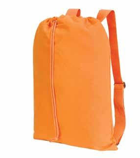 cotton cord pull closure Back zipped pocket Double adjustable shoulder straps Suitable for screen printing / transfer printing or embroidery.