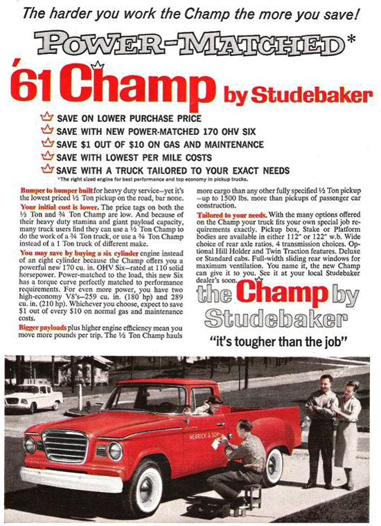 (1961 Champ Continued from Page 6) SDC and also the National Studebaker Drivers Club.