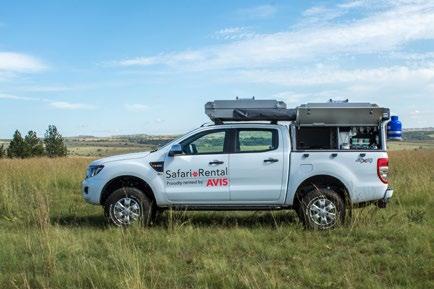 exclusive to AVIS Safari Rental Upgraded overland suspension 50mm lift 265-70-16